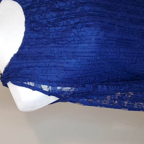 🎉HP🎉 INC International Concepts NWOT Size S Sapphire Blue Lace Top! 💙💘💙 - Picture 2 of 12